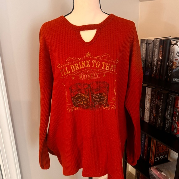 Cato Tops - Cato Rust Red Graphic Sweatshirt